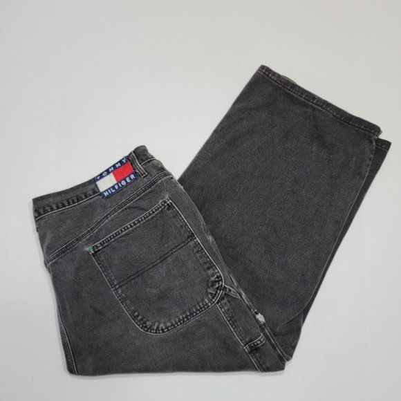 Tommy Hilfiger Vintage Black Jeans - BIG LOGO - 42 - Picture 1 of 9
